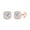 Rose, variant on 1 Carat CT Princess And Round Cut Diamond Cushion Frame Stud Earrings In 14k Solid Yellow Gold (I-J Color, I2-I3 Clarity, 1 Cttw)