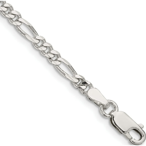 Sterling Silver 3.5mm Figaro Chain (7 X 3.5) Made In India qfg100-7