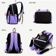 thumbnail image 2 of Kindergarten Backpack - Large Capacity Simple Color-Block School Bookbag, Comfortable Travel Daypack, Durable Oxford Cloth Student Bag, Pom-Pom Decor for Kids, Pink Black Backpack, 2 of 4