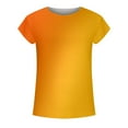 thumbnail image 4 of iHengLiXing Spring Plus Size Tops for Womens Dressy Casual Women's Casual Gradient Color Short Sleeved T-Shirt Tunic Blouse Tops Yellow XXXXL, 4 of 5