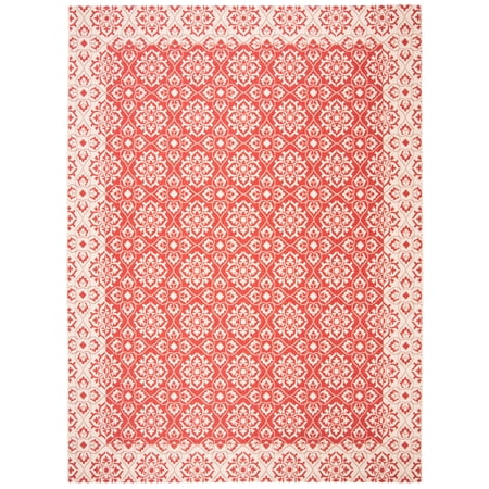 SAFAVIEH Courtyard Austin Geometric Indoor/Outdoor Area Rug 9 x 12 Red/Cream