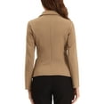 thumbnail image 4 of INSPIRE CHIC Women's Work Blazer Lapel Collar Long Sleeve Jacket Suit Blazer S Deep Khaki, 4 of 7