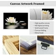 thumbnail image 6 of ZHONGYUTONG Zen Wall Art White Lotus Pictures Zen Stone Wall Decor Spiritual Meditation Painting Spa Artwork for Bathroom Yoga Room Office (12" x 18"), 6 of 6