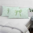 thumbnail image 4 of Green Bow Throw Pillow Covers, Cute Bowknot Minimalist Solid Color Soft Breathable Pillow Cases with Invisible Zipper for Sleeping, Standard Pillowcases for Couch Bed Sofa Chair 20x26 Inches, 4 of 9