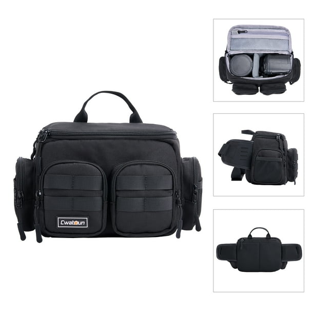 Cwatcun D96 Camera Bag Travel Camera Shoulder Bag Available for 1 Camera 1 Lens Water resistant Shock proof Camera Case for Mirrorless Camera with