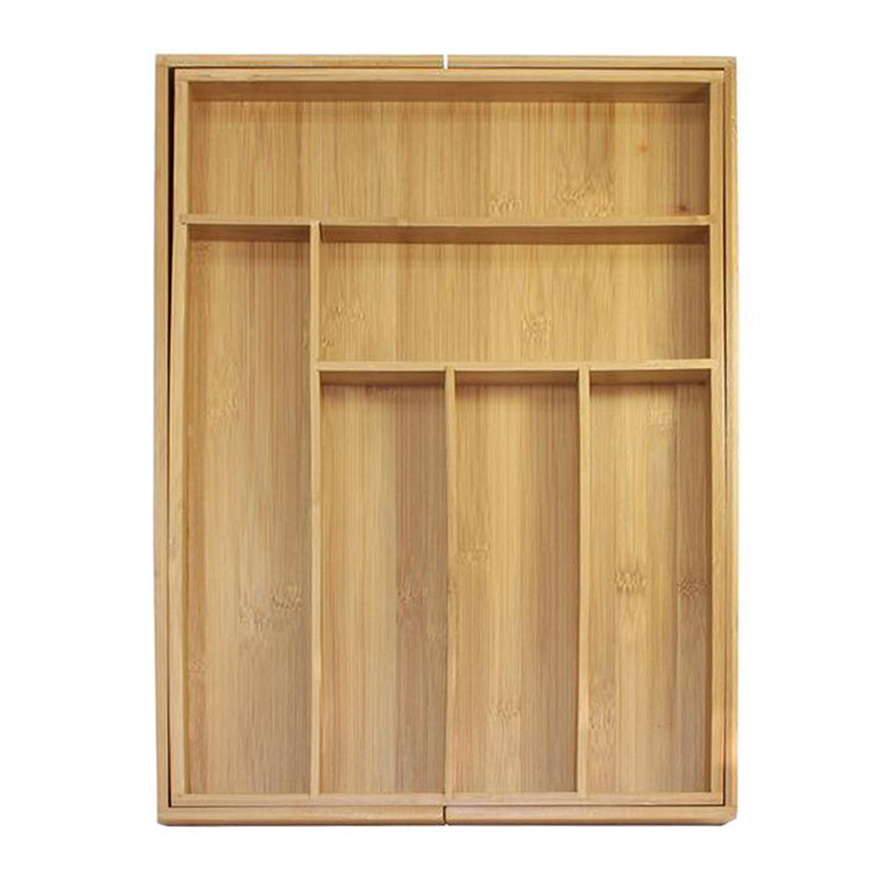 Oceanstar 5 Piece Bamboo Expandable Drawer Utensil Organizer Set, 18 L x 12.75 W x 2 H inches, Natural Color