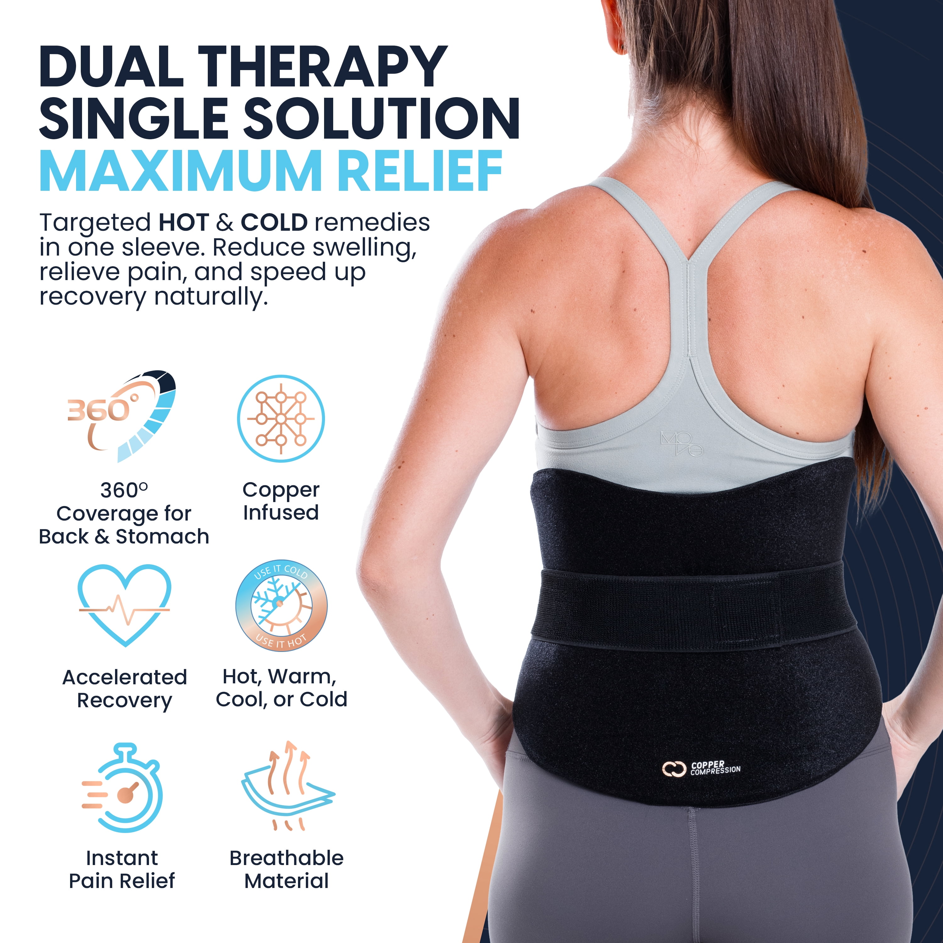 CopperFreeze™ Back & Stomach & Body Wrap – Hot & Cold Therapy Support