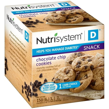 (2 Pack) Nutrisystem D Chocolate Chip Cookie, 1.3 Oz, 4