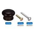 thumbnail image 3 of Round Wood Knobs, 33x23mm Pull Handles for Drawer with Screws Dark Brown 12 Pack, 3 of 5