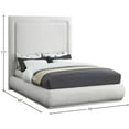 thumbnail image 3 of Meridian Furniture Brooke Cream Linen Textured Fabric Queen Bed, 3 of 8