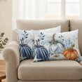 thumbnail image 2 of Blue Pumpkins Fall Outdoor Pillow Covers 20"x12" Set of 2,Waterproof Throw Pillow Covers for Patio Furniture,Coastal Thanksgiving Summer Botanical Decorative Cushion Pillowcases for Garden Couch Sofa, 2 of 9