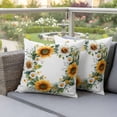 thumbnail image 4 of Spring Yellow Sunflower Wreath Pillow Covers 2 Pack Country Watercolor Floral Daisy Leaf Pillowcase Waterproof Outdoor Throw Pillow Cover for Patio Garden Square Cushion 20”x20”, 4 of 9
