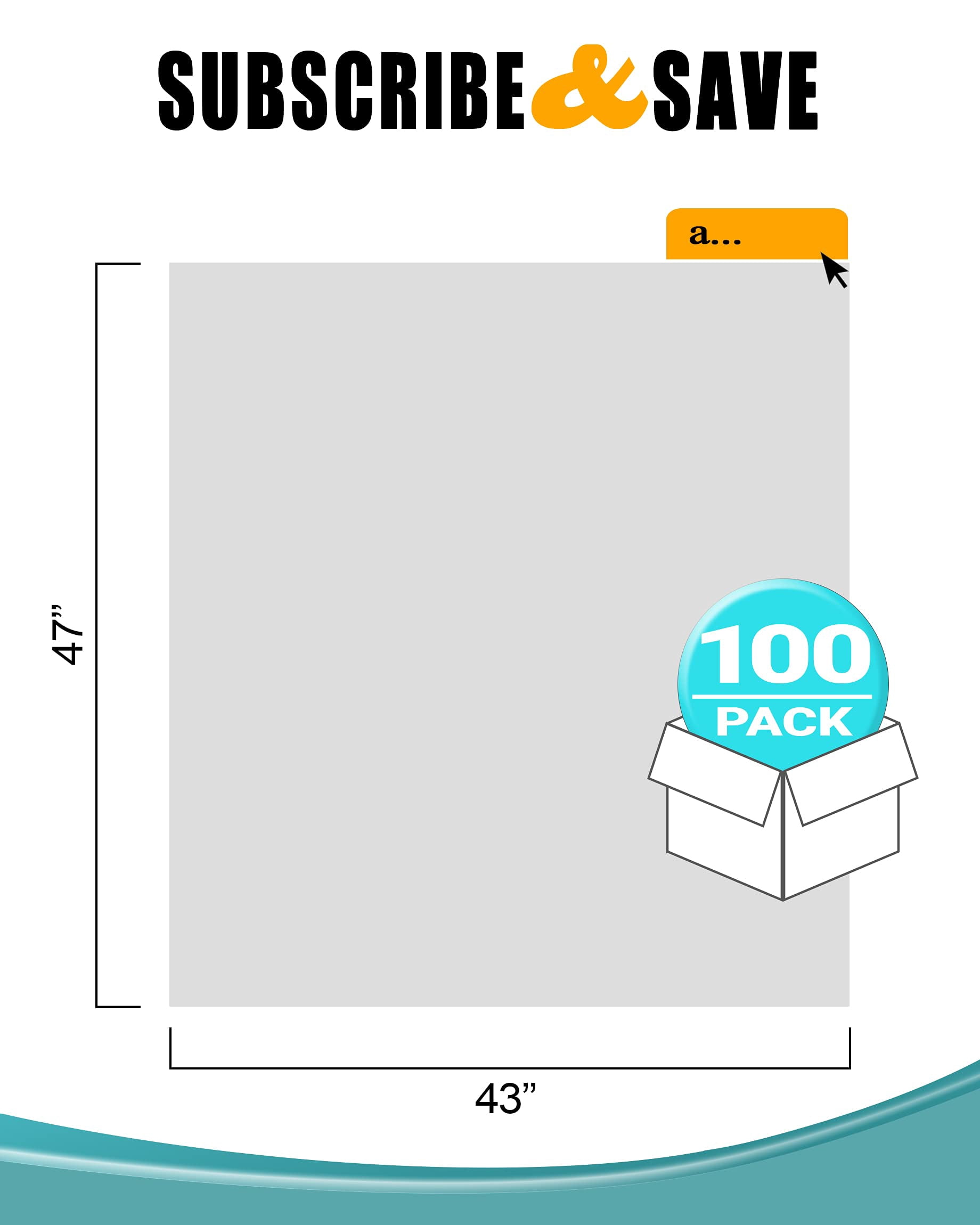 Garbage Bags High Density Plastic Clear 100 count 43 x 47 in 56 gallon Regular Duty
