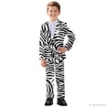thumbnail image 3 of Whosucclay Zebra Kids Formal Outfit, Polyester Fabric Boys Suit for Wedding Photograph Graduation, One Button Elastic Waist Elastic Waistband, 3 of 10