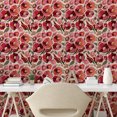 thumbnail image 2 of Ambesonne Floral Peel & Stick Wallpaper for Home, Poppy Flowerage Pattern Art, 13"x72", Pale Maroon and Dried Rose, 2 of 5