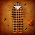 thumbnail image 1 of Family Halloween Pjs Matching Sets Halloween Print Long Sleeve Zippered One Piece Pajama Hooded Jumpsuit Winter Halloween Pjs Family Set, 1 of 4