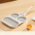 thumbnail image 6 of FashionCha Egg Frying Pan 3 Section Skillet Multifunction with Wooden Handle Sturdy Cooking, 6 of 9