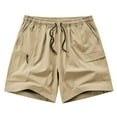 thumbnail image 2 of asjyhkr Cargo Short for Men 5 Inch Inseam Drawstring Quick Drying Lightweight Workout Running Shorts with Zipper Pockets, 2 of 4