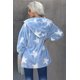 thumbnail image 1 of ABPHQTO Abrigo difuso de estrellas dispersas con cuello de solapa azul cielo para mujer, 1 of 5