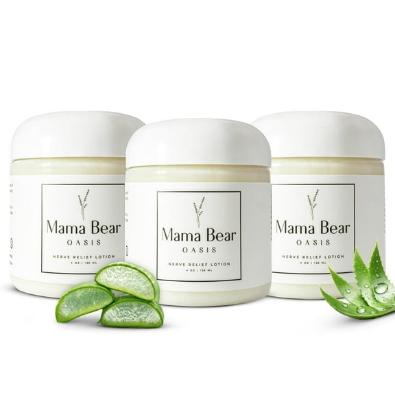 Mama Bear Oasis Magnesium Lotion for Feet & Legs, Fast-Absorbing, Non-Greasy, 4oz (Pack of 3)