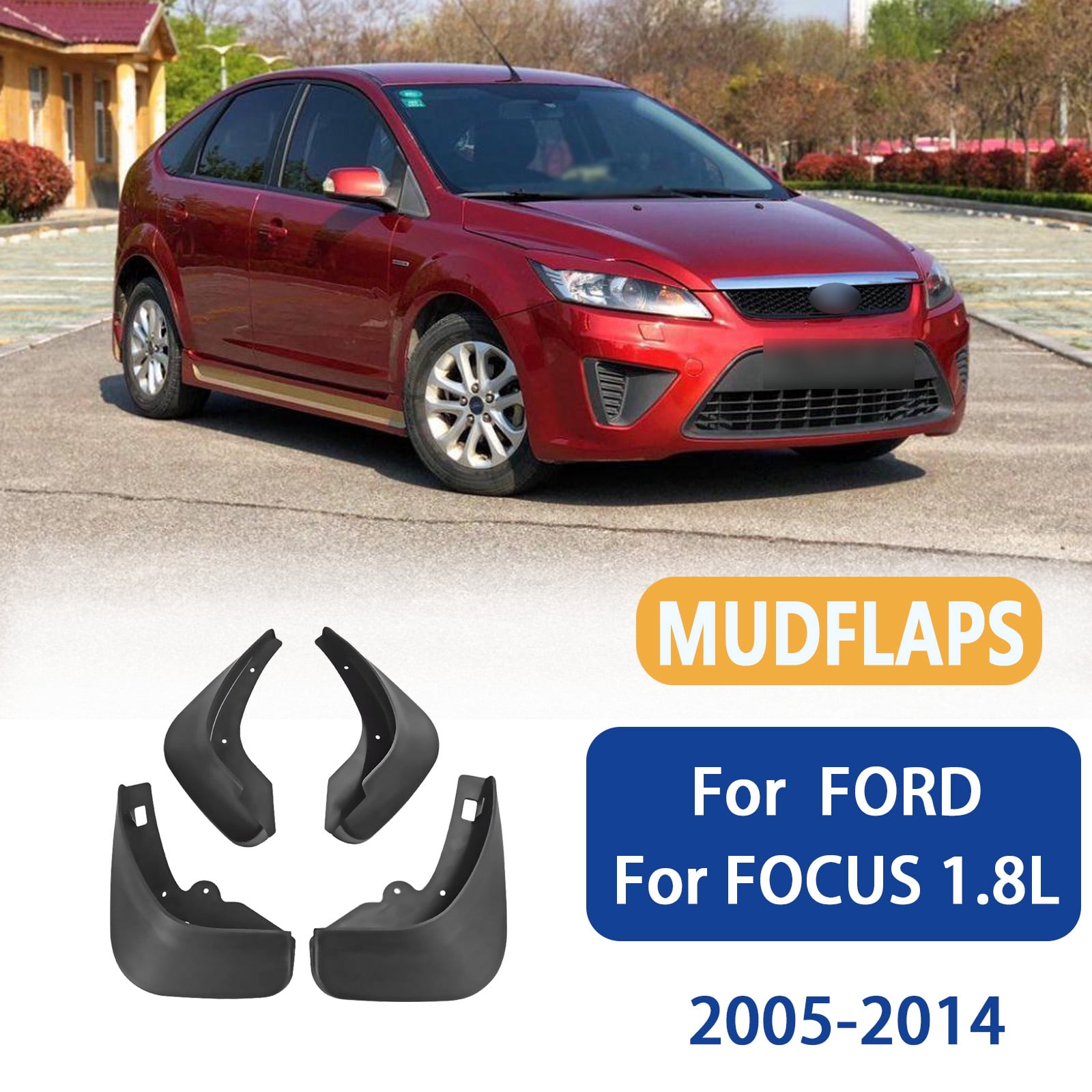 Mud Flaps Fit For Ford Focus 1.8L Accessories 2005-2014, Four Seasons Protection Mudguard, 4PCS No Drilling Splash Guards-black