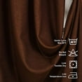 thumbnail image 3 of 3S Brother's Home Decorative Brown Curtains 100" Wide Extra Long Luxury Colors Linen Look Custom Made 5-25 Feet Made in Turkey Hang Back Tab & Rod Pocket Single Panel Home Décor (100"Wx252"L), 3 of 6