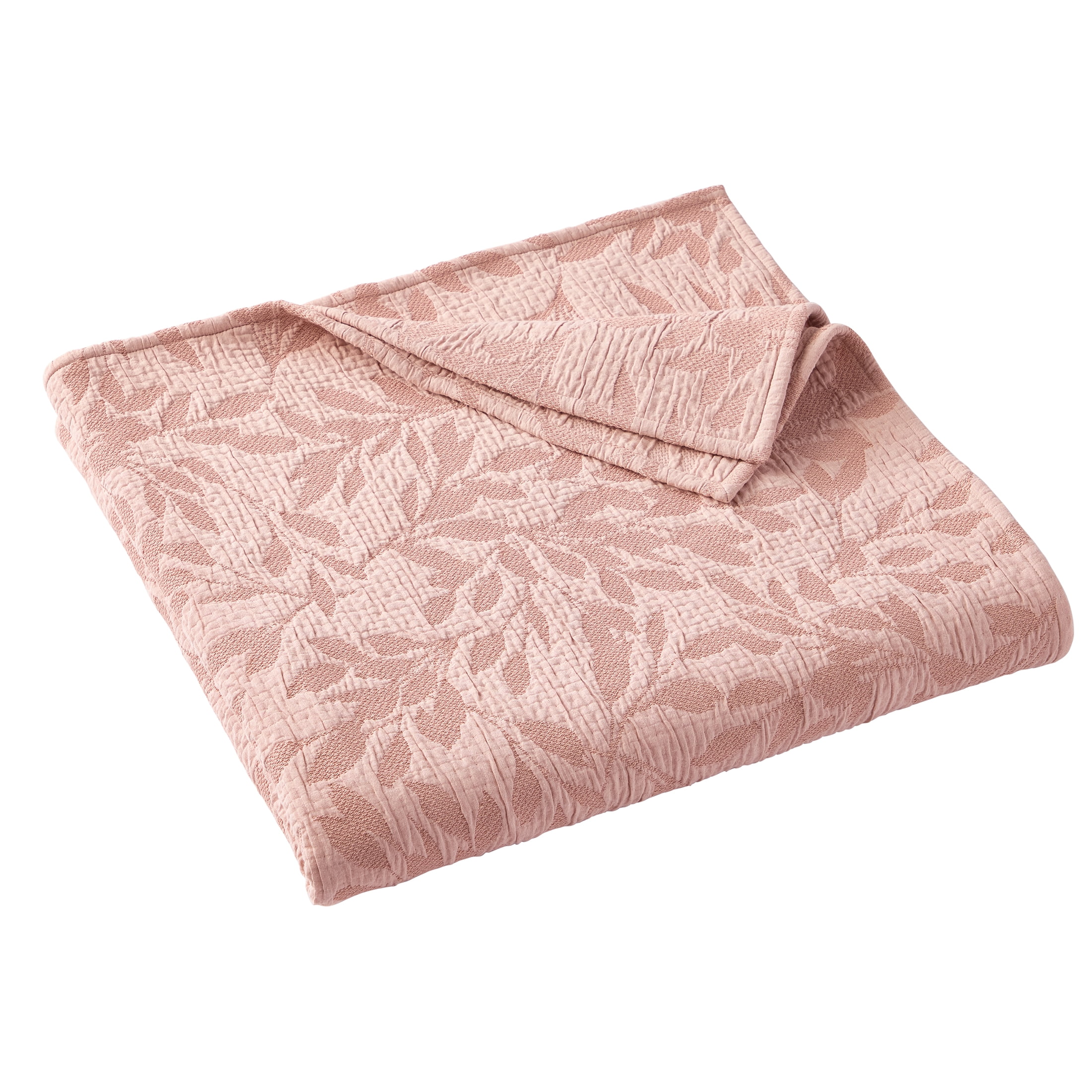 Better Homes & Gardens Botanical Double Cloth Quilt, Full/Queen, Antique Blush Bedding
