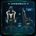 thumbnail image 2 of CAPHAUS Commercial Grade Gaming Chair, Upgraded Cylinder & 3D Armrest, Ergonomic Video Game Chair, Adjustable Height Office Chair, Racing Swivel Recliner, Headrest & Lumbar Support, White, 2 of 9