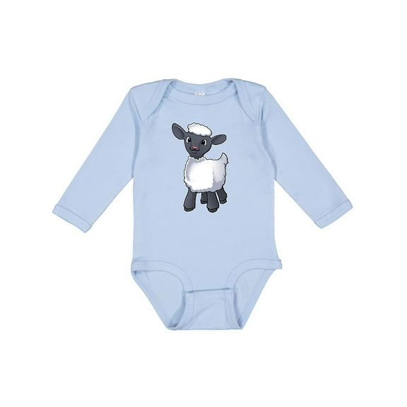 Inktastic Cute little lamb Boys or Girls Long Sleeve Baby Bodysuit