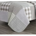 thumbnail image 6 of Chezmoi Collection Adrian 3-Piece Plaid Windowpane Checkered Patchwork 100% Vintage Washed Cotton Quilt Set, Queen Size, 6 of 8