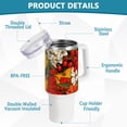 thumbnail image 4 of Lemons Flowers Floral Cherries 40 oz Tumbler with Handle Insulated&nbsp;Travel Mug&nbsp;Lid Straw Leak Proof Steel Vacuum Water Bottles Glasses Fits in Car Cup Holder, 4 of 7