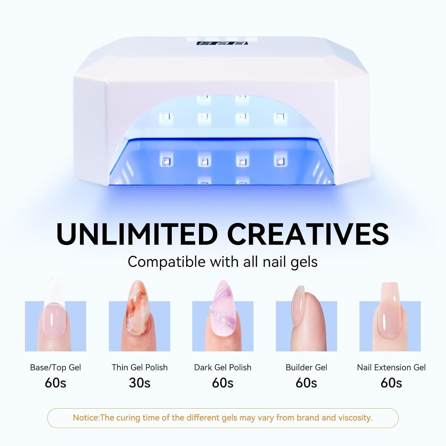 UV LED Nail Lamp: UV Light for Gel Nails Rechargeable Aurora 36W Gel Lamp with 4 Timers & Auto Sensor Professional Fast Curing Cordless Nail Light for Home Salon Manicure
