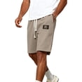 thumbnail image 5 of Zimjoy Men's Waffle Shorts Basic Lightweight Sweat Shorts Men Drawstring Elastic Waist Casual Short Summer Short, Khaki L, 5 of 6