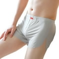 thumbnail image 2 of zeranth Summer Boxer Underwear Mid-rise Elastic Waistband Ice Silk Shorts Briefs Loose Fit Solid Color Boxer Briefs, 2 of 7