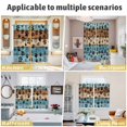 thumbnail image 5 of Light Blue Brown Kitchen Curtains Window Panels, Rustic Farmhouse Dog Paw Vintage Insulated Window Treatment Curtain, Grommet Curtains for Bedroom/Living Room/Bathroom, 2 Piece 52"Wx72"L, 5 of 8