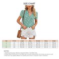thumbnail image 4 of Blusa de verano para mujer, blusa informal holgada con manga corta de pétalos y estampado Floral con cuello en V para mujer, 4 of 6