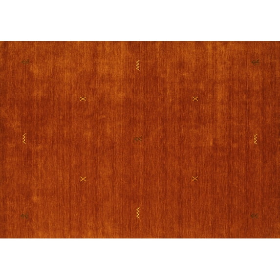 Ahgly Company Indoor Rectangle Abstract Yellow Contemporary Area Rugs, 2' x 3'