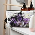 thumbnail image 5 of Makeup Bag - Purple Butterfly Cosmetic Bag Portable Travel Toiletry Bag for Women Small Make Up Organizer Bag Zipper Pouch Travel Essentials, 5 of 8
