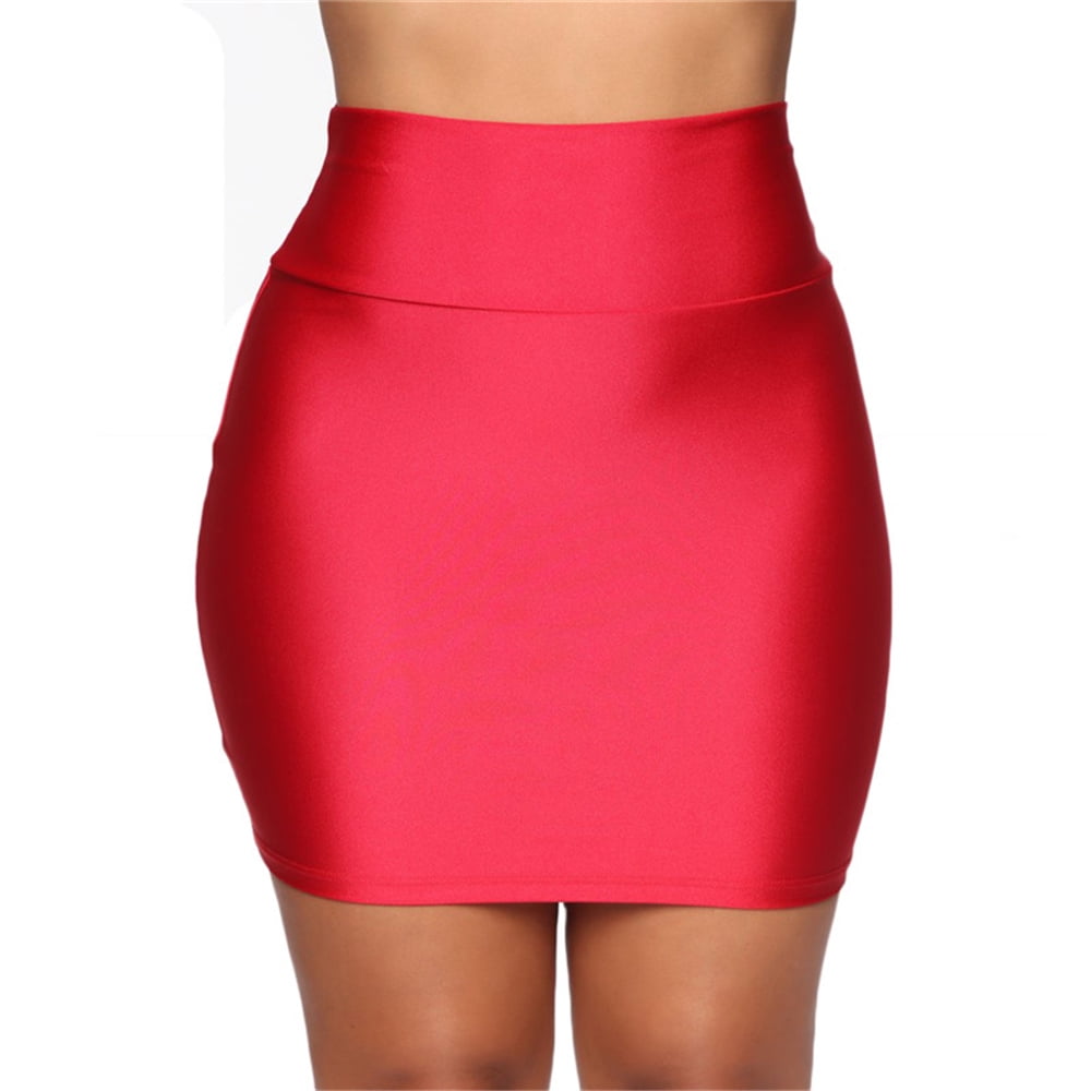 Fashion Women Mini Skirt Slim Seamless Solid Stretch Tight Bodycon Short Pencil Skirt Candy