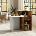 thumbnail image 2 of Costway Front Reception Counter Desk Checkout Office Desk with Open Shelf & Lockable Drawer Brown, 2 of 10