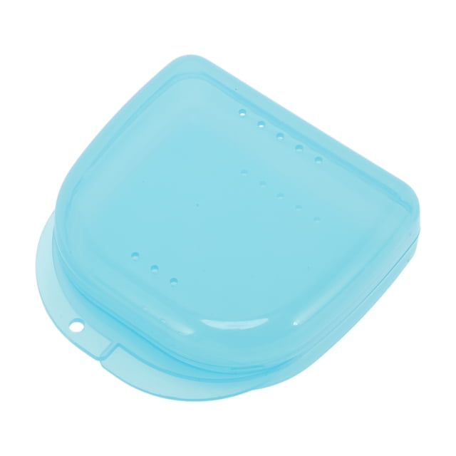 Unique Bargains 1 Pc Braces Box with Vent Holes Compact Braces Storage Box Clear Light Blue