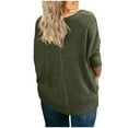 thumbnail image 5 of Besolor Women's Plus Size Button down Shirts V Neck Long Sleeve Spring Tops Casual Solid Color Going out Blouse, 5 of 8