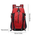 thumbnail image 3 of Hvmvliv Large Backpack for Travel Large Capacity 40L Hiking Backpack Waterproof Travel Knapsack Climbing Outdoor Sackpack Red, 3 of 6
