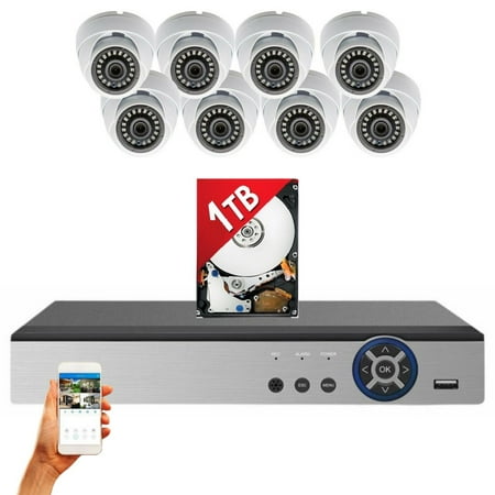 Evertech 8 Channel Surveillance Video Recorder with 8 Indoor/Outdoor 1080p HD Dome Cameras  1TB Hard Drive for 24/7 Recording and Remote Monitoring price history on PriceWatchPro