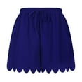 thumbnail image 5 of Womens Plus Size Shorts Loose Fitting Women's Wide Leg Shorts, Drawstring Elastic Waist Short Pants with Pockets, New Summer Beach Wear Flowy Wide Leg Shorts Dark Blue 4XL, 5 of 6