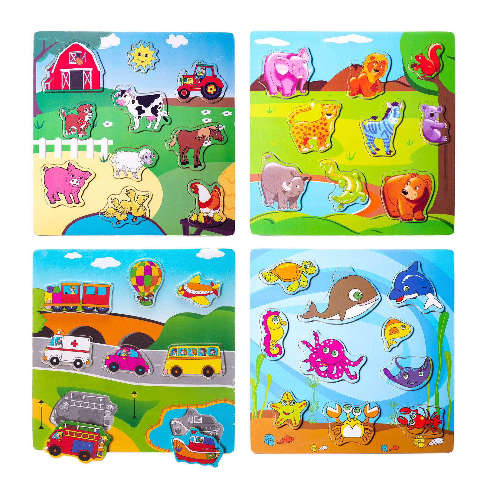 Eliiti Wooden Puzzles Set for Toddlers 