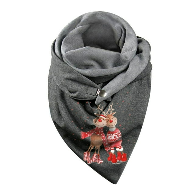 Printing Scarves Fashion Wrap Women Button Warm Casual Soft Shawls Scarf