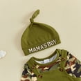 thumbnail image 6 of Cjfdfy Newborn Baby Boy Camo Angling Outfit Mama's Boy Long Sleeve Rompers And Wild Goose Deer Patch Overalls Pants With Cute Hat Infant Cute Fall Hunting Clothes, 6 of 9
