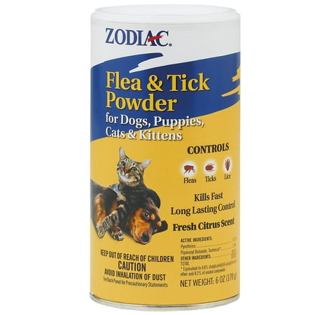 Zodiac Flea & Tick Powder for Dogs & Cats (6 oz) (Best Flea Powder For Cats)