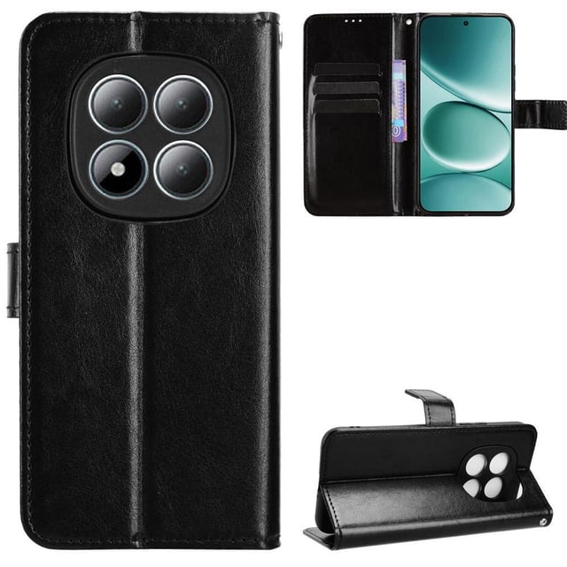 Funda tipo libro para Xiaomi Poco M8 Pro 5G, cartera todo‑en‑uno, funda multifuncional con tarjetero y correa de muñeca desmontable
